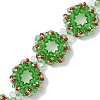 Handmade Glass Seed Christmas Wreath Beaded Bracelets for Women BJEW-MZ00060-4