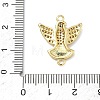 Brass Micro Pave Clear Cubic Zirconia Bird Connector Charms KK-A293-11G-3