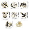 7Pcs 7 Style Dragon & Cat & Bird & Fox Enamel Pin JEWB-CA0001-40-2