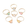 Natural Selenite Dyed Finger Rings RJEW-JR01017-01-2