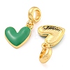 Rack Plating Alloy Enamel Heart European Dangle Charms FIND-B034-20G-03-2