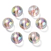 UV Plating Transparent Rainbow Iridescent Acrylic Beads OACR-F004-01A-2