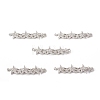 Brass Micro Pave Clear Cubic Zirconia Connector Charms KK-E068-VB074-4