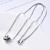 Non-Tarnish 304 Stainless Steel Round Snake Chain Necklace NJEW-S420-009B-P-5