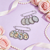 4Pcs Iron Brooches JEWB-UN00010-2