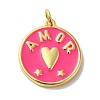 Brass Enamel Pendants KK-U027-17G-02-1