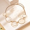201 Stainless Steel & Alloy Multi Ring Bib Necklaces for Women WG2A4B7-01-5