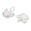 925 Sterling Silver Enamel Pink and Sky Blue Butterfly Charms STER-P071-08S-2