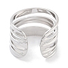 304 Stainless Steel Multi-layer Open Cuff Rings RJEW-K273-04P-3