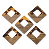 Transparwnt Resin & Walnut Wood Pendants RESI-I354-03H-1