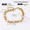 Vintage 304 Stainless Steel Crystal Rhinestone Link Bracelets for Women AT2110-4-1