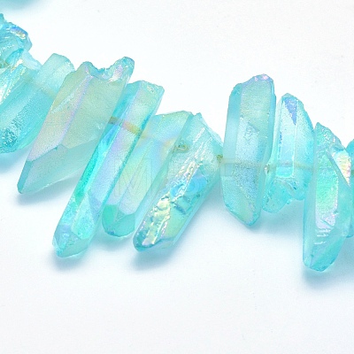 Electroplated Natural Quartz Crystal Beads Strands G-P368-05C-1