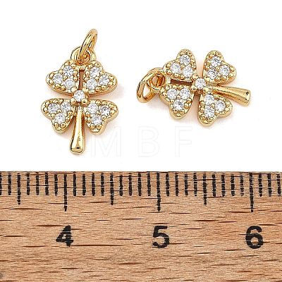 SHEGRACE Brass Micro Pave Clear Cubic Zirconia Charms XGRQ2O113-415G-1
