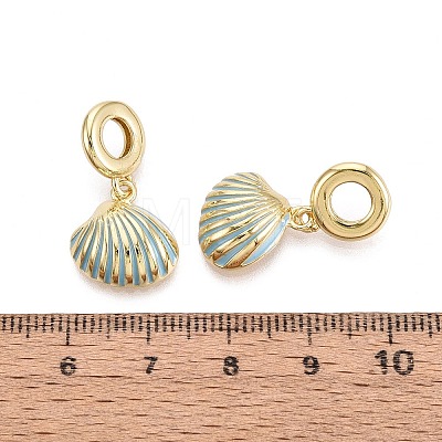 Brass Enamel European Dangle Charms KK-N287-34G-02-1