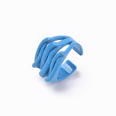 Spray Painted Alloy Cuff Rings RJEW-T011-21-RS-1
