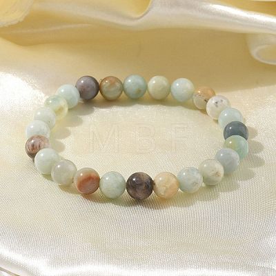 Natural Amazonite Bead Stretch Bracelets BJEW-K212-B-007-1