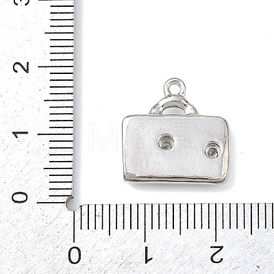 Brass Micro Pave Clear Cubic Zirconia Pendants KK-G545-01P-1