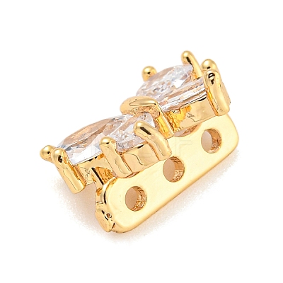 Brass Pave Clear Cubic Zirconia Slide Charms KK-Z072-13G-02-1