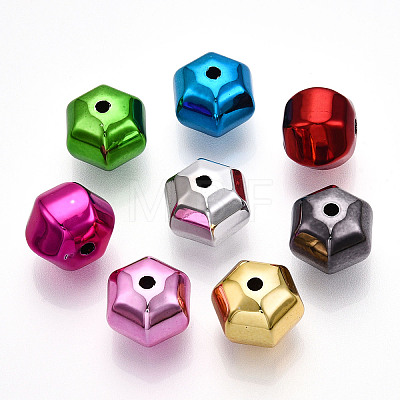 UV Plating Opaque Acrylic Beads X-PACR-T017-03-1