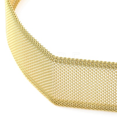 304 Stainless Steel Mesh Chain Choker Necklaces for Women NJEW-U012-03G-03-1