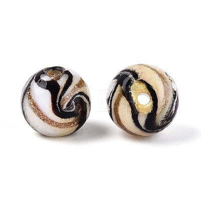 Handmade Gold Sand Lampwork Beads LAMP-T024-11A-1