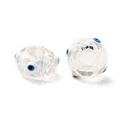 Transparent Glass European Beads GLAA-F121-07F-1