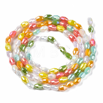 Electroplate Glass Beads Strands EGLA-N002-09D-1