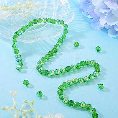 1 Strand Electroplate Transparent Glass Beads Strands EGLA-TADJ0001-15F-1