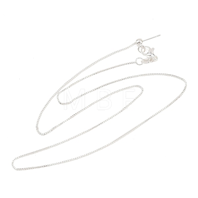 1MM Brass Box Chain Adjustable Slider Necklaces KK-H533-09A-S-1