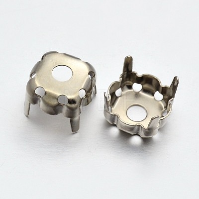 Square Brass Sew on Prong Settings KK-O084-05-8x8mm-1