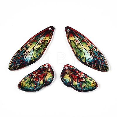 Epoxy Resin Butterfly Wing Pendants FIND-N005-65A-1