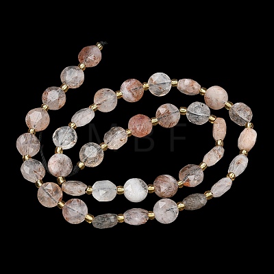 Natural Black Gold Rutilated Quartz Beads Strands G-C116-A182-02-1