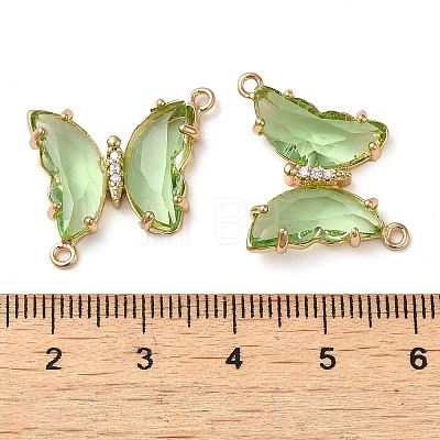 Brass Pave Faceted Glass Connector Charms FIND-Z020-04H-1