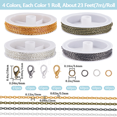 DIY Iron Cable Chains Bracelets Necklaces Making Kits DIY-SP0002-14B-1