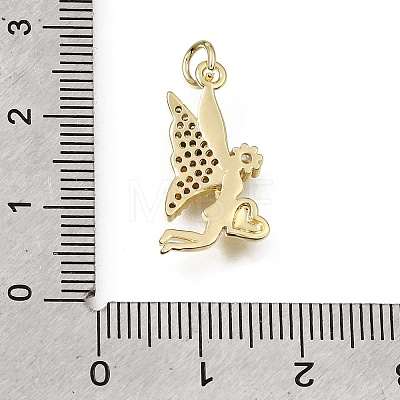 Brass Micro Pave Clear Cubic Zirconia Pendants CU-L001-14G-01-1