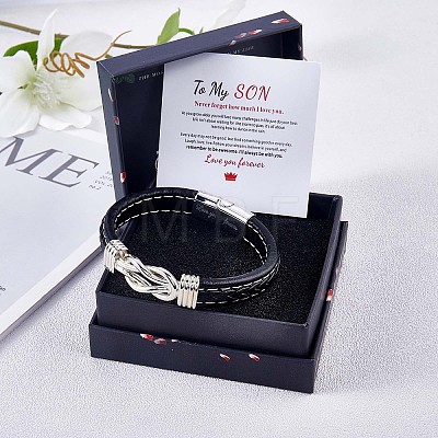 Word Love You Forever Zinc Alloy Interlocking Knot Link Bracelet JB752A-1-1