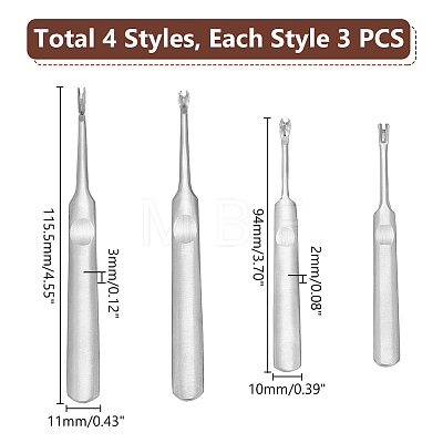 Unicraftale 6 Sets 2 Style Stainless Steel Leathercraft Stitching Groover TOOL-UN0001-33-1