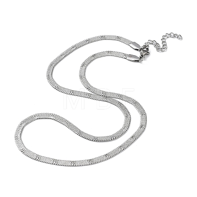 304 Stainless Steel Herringbone Chain Necklaces NJEW-P282-06P-1