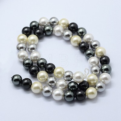 Shell Pearl Beads Strands BSHE-K053-04-8mm-11-1