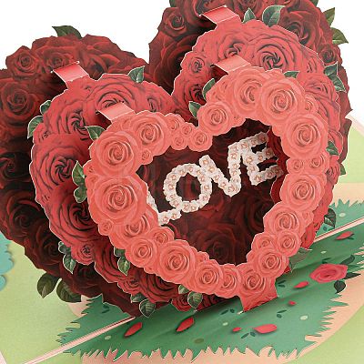 Rectangle 3D Pop Up Paper Greeting Card AJEW-F064-01E-1