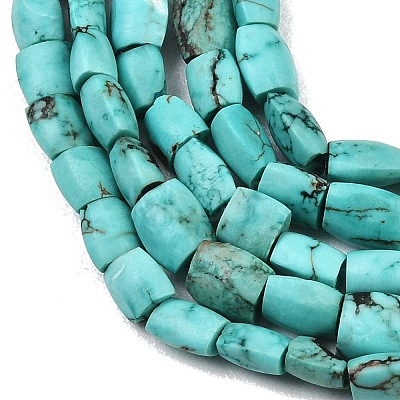 Dyed Natural Crackle Turquoise Beads Strands G-K365-G03-02-1