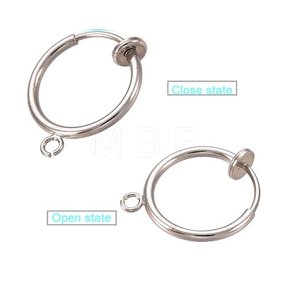 316 Surgical Stainless Steel Clip-on Hoop Earrings STAS-S101-15mm-01P-1