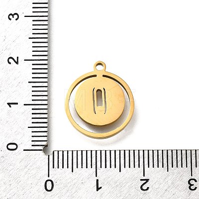 304 Stainless Steel Flat Round Pendants STAS-Q348-01A-G-1