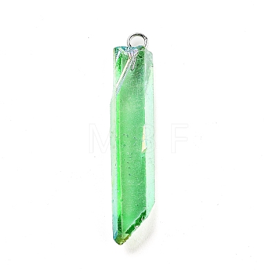 Electroplated Natural Quartz Pendants G-P315-B01-P-1