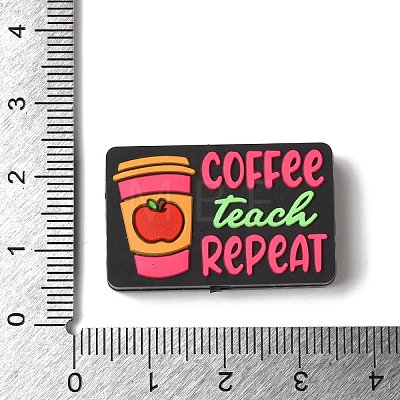 Coffee Cup with Coffee is My Love LanguageSilicone Focal Beads SIL-M006-06A-1