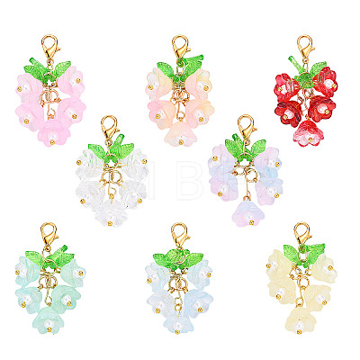 Glass & Acrylic Pendant Decorations HJEW-YW00052-01-1