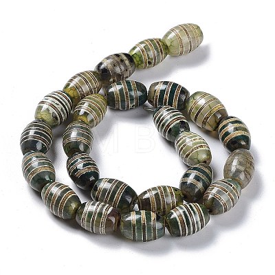 Tibetan Style dZi Beads Strands TDZI-E005-01O-1