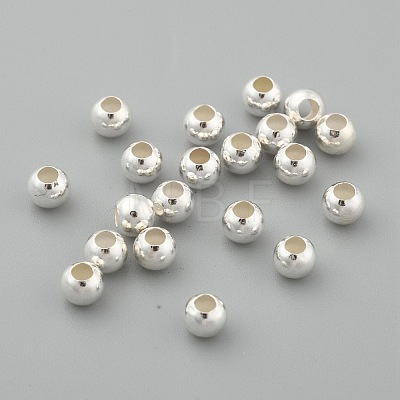 925 Sterling Silver Beads X-STER-T002-235S-4mm-1