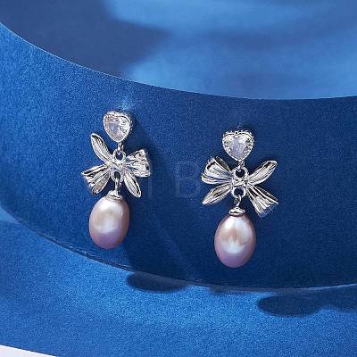 Natural Pearl Ear Studs EJEW-P286-50P-1