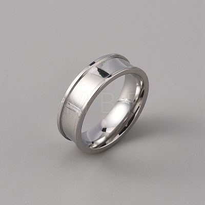 201 Stainless Steel Grooved Finger Ring Settings LS-STAS-WH0027-27B-P-1
